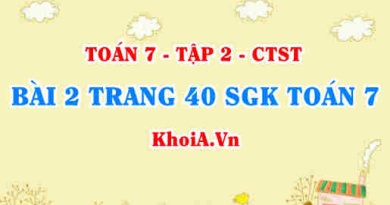 Bài 2 trang 40 SGK Toán 7 tập 2 Chân trời sáng tạo